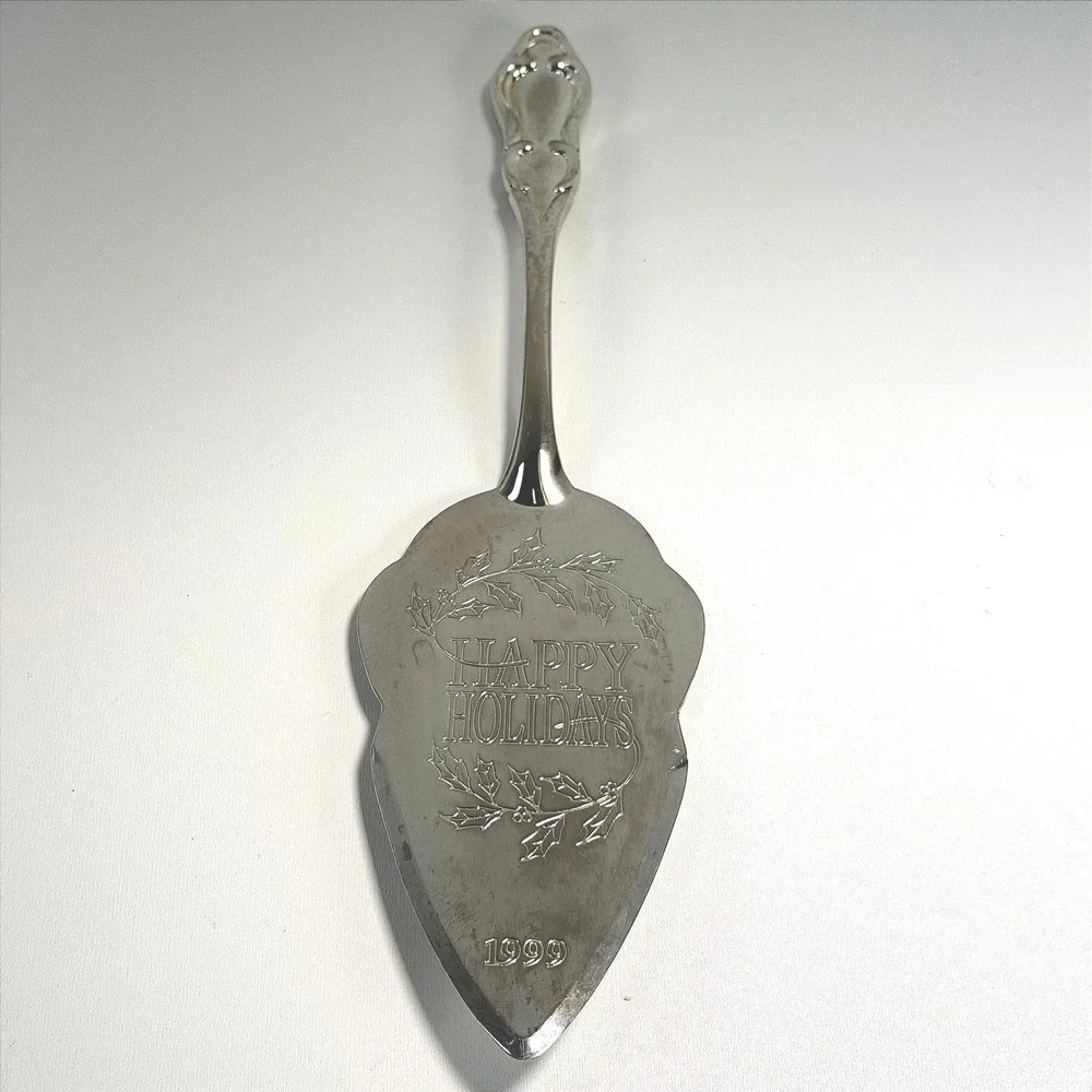 Vintage Silver Plated‎ Pie Server Happy Holidays 1999 Christmas WM A Rogers